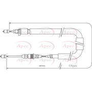 Apec Handbrake Cable Left Rear CAB1359