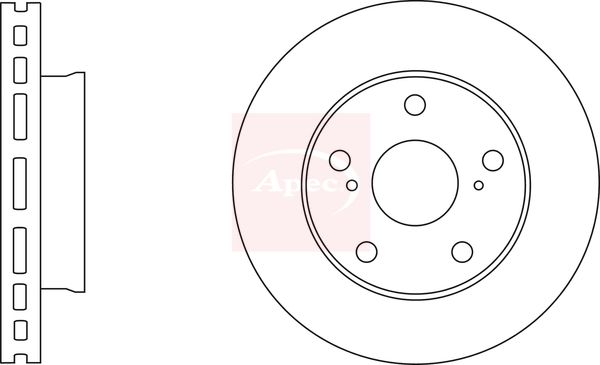 Apec 2 x Brake Disc Set Vented