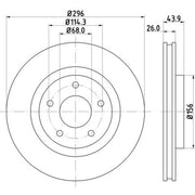 DON 2 x Internally Vented Front Brake Discs PCD10602