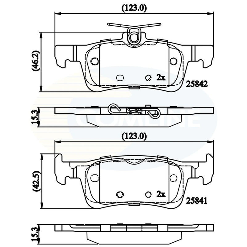 Comline 4 x Rear Brake Pad Set CBP02335