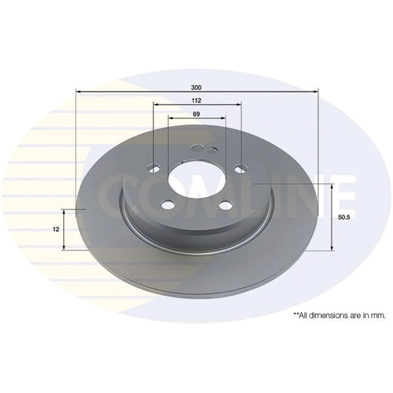 Comline 2 x Solid Rear Brake Discs ADC4052