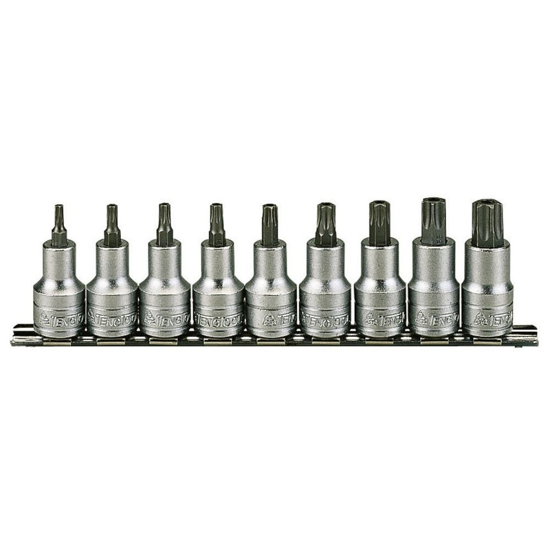 Teng Tools 1/2" TX Bit Socket Clip Rail Set 9 Pieces
