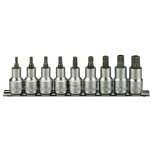 Teng Tools 1/2" TX Bit Socket Clip Rail Set 9 Pieces