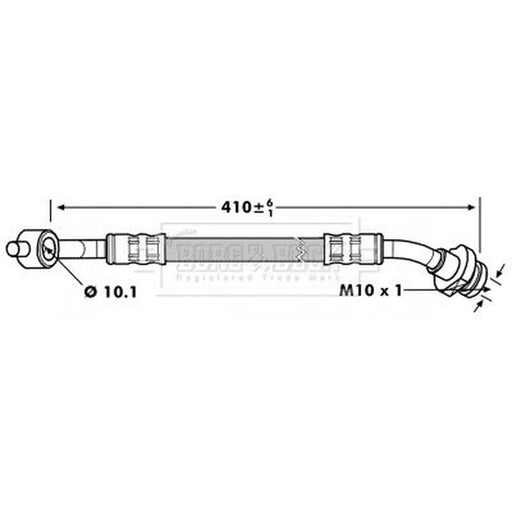 Borg & Beck Brake Hydraulic Hose Line Front Right BBH7156
