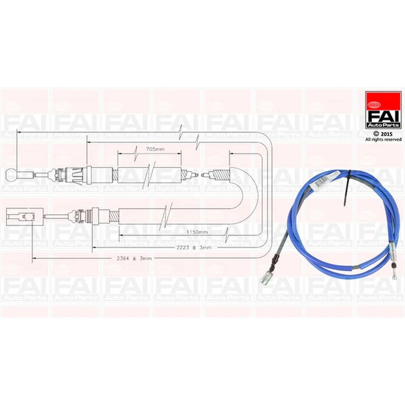 FAI Handbrake Cable Left Rear FBC0023
