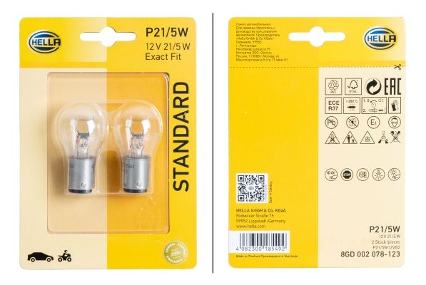 Hella 8GD 002 078-123 Bulb, direction indicator