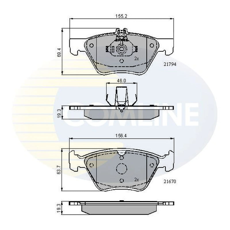 Comline 4 x Front Brake Pad Set CBP0913