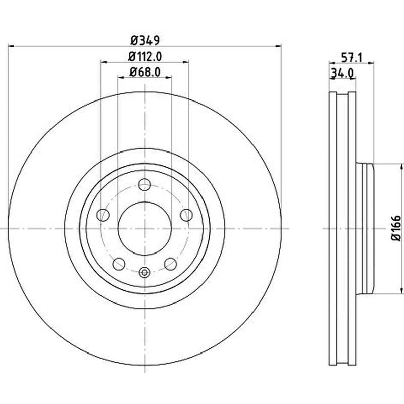 DON 2 x Internally Vented Front Brake Discs PCD21891