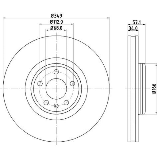 DON 2 x Internally Vented Front Brake Discs PCD21891