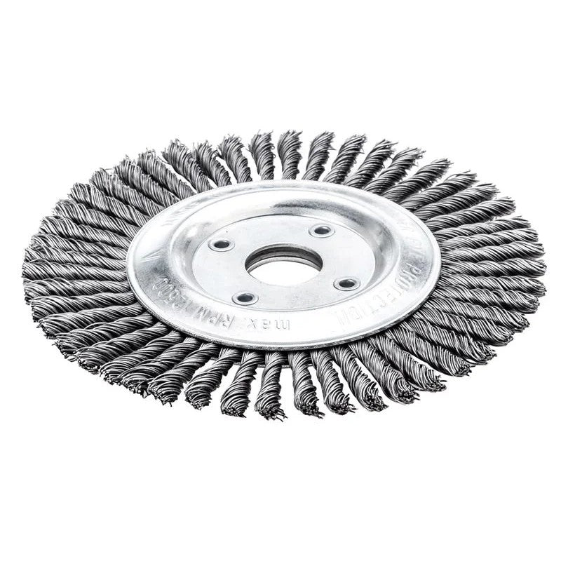 Lessmann Pipeline Brush 40 Knots 125 x 22.2mm Bore Steel Wire - 473.201.40