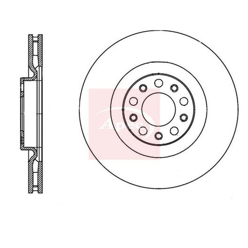 Apec 2 x Vented Rear Brake Discs DSK4183