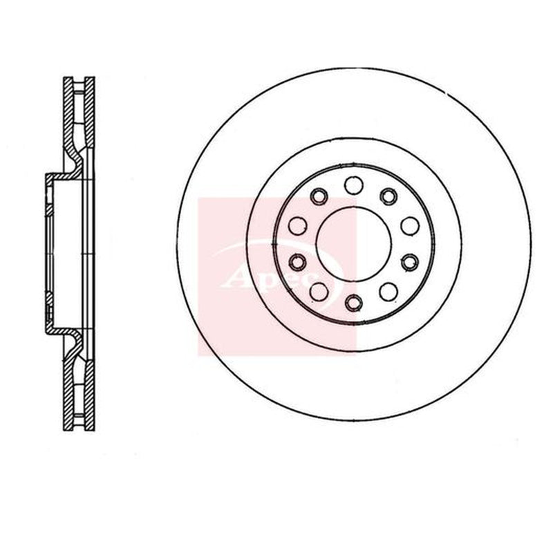 Apec 2 x Vented Rear Brake Discs DSK4183