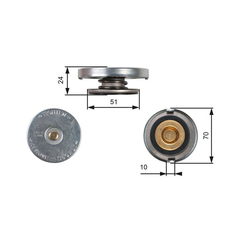 Gates Radiator Expansion Tank Cap bar RC105