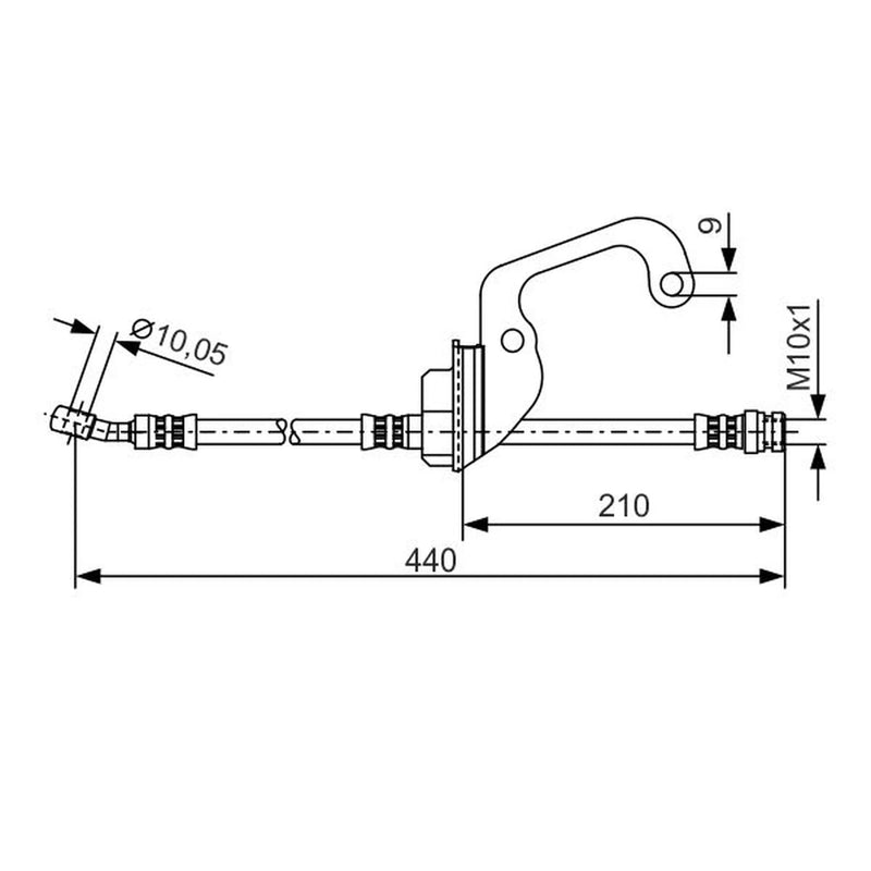 Bosch Brake Hydraulic Hose Line Front Right 1 987 481 364