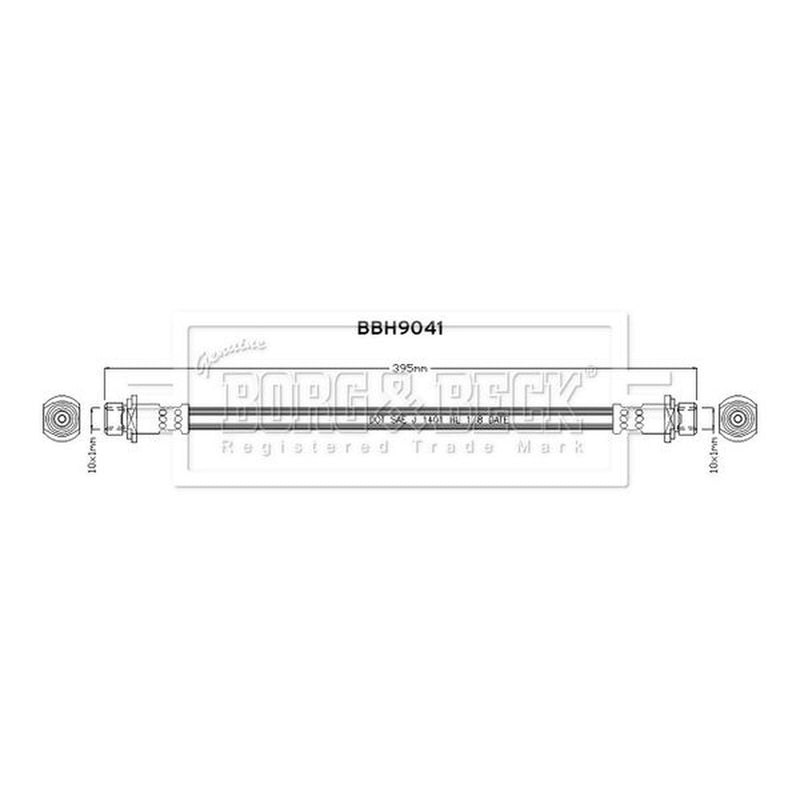 Borg & Beck Brake Hydraulic Hose Line Rear Left BBH9041