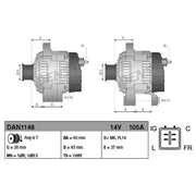 Denso Car Alternator 12V DAN1148