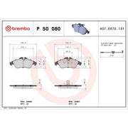Brembo 4 x Front Brake Pad Set P50080