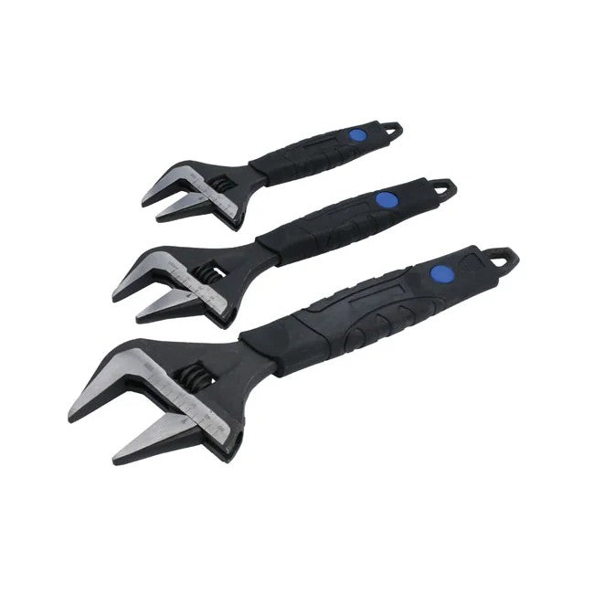 Laser Tools Wide Mouth Adjustable Wrench Set 3pc - PL