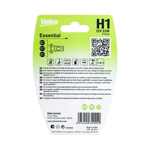 Valeo H1 Bulb Blister Essential 032002 032002