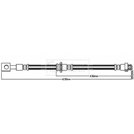 Borg & Beck Brake Hydraulic Hose Line Rear Right BBH8005