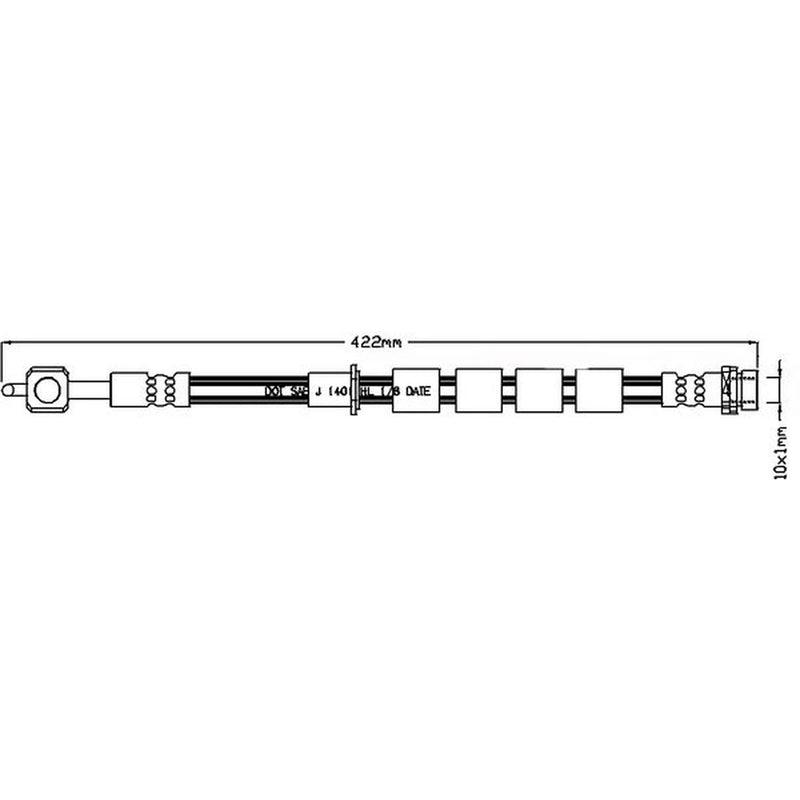 Abtex Brake Hydraulic Hose Line Front Left ABH1252L