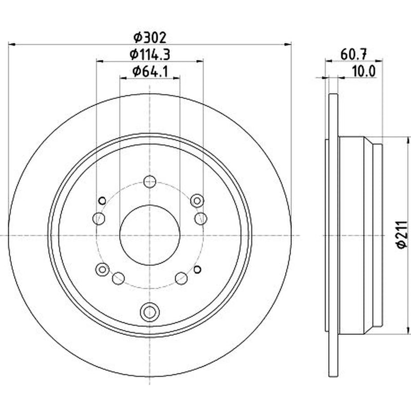 DON 2 x Solid Rear Brake Discs PCD18522