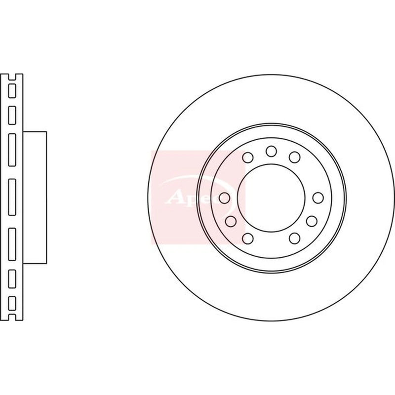 Apec 2 x Vented Front Brake Discs DSK2893