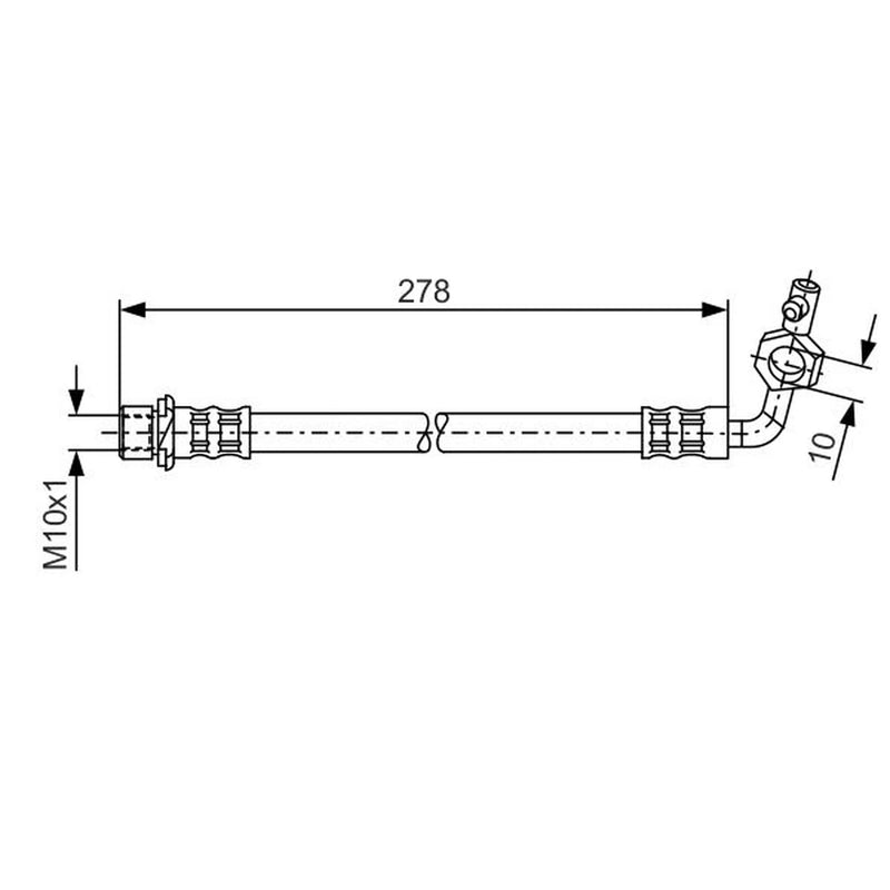 Bosch Brake Hydraulic Hose Line Rear Left 1 987 476 113