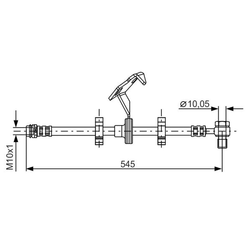 Bosch Brake Hydraulic Hose Line Front Right 1 987 481 078