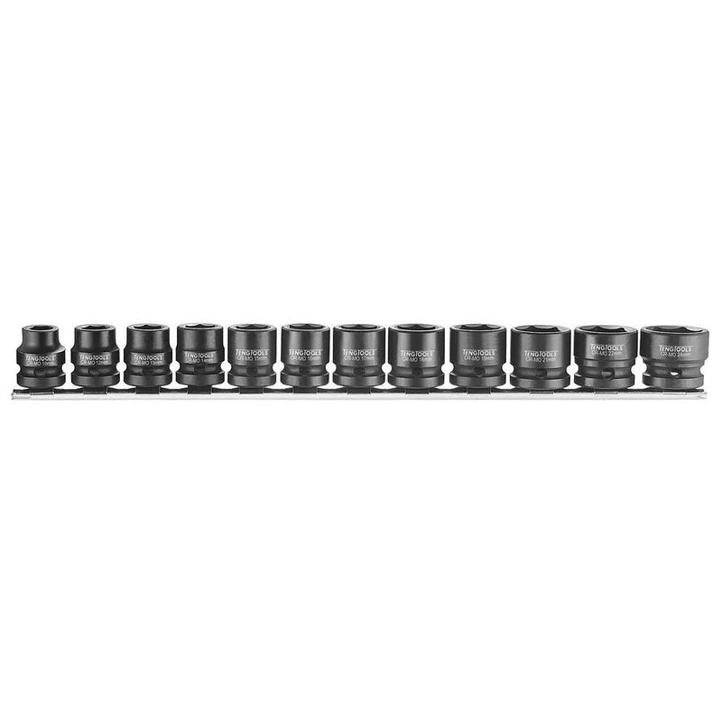Teng Tools Impact Socket Set 1/2" Drive Stubby 12 Pieces