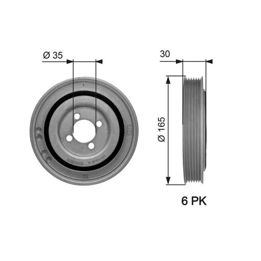 Gates Crank Shaft Belt Pulley TVD1032