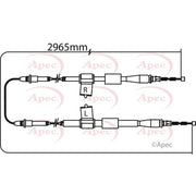 Apec Handbrake Cable Left Rear CAB1274