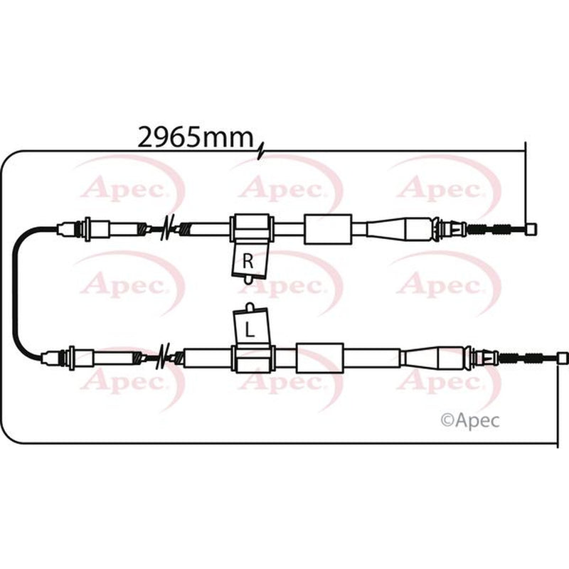 Apec Handbrake Cable Left Rear CAB1274