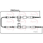 Apec Handbrake Cable Left Rear CAB1274