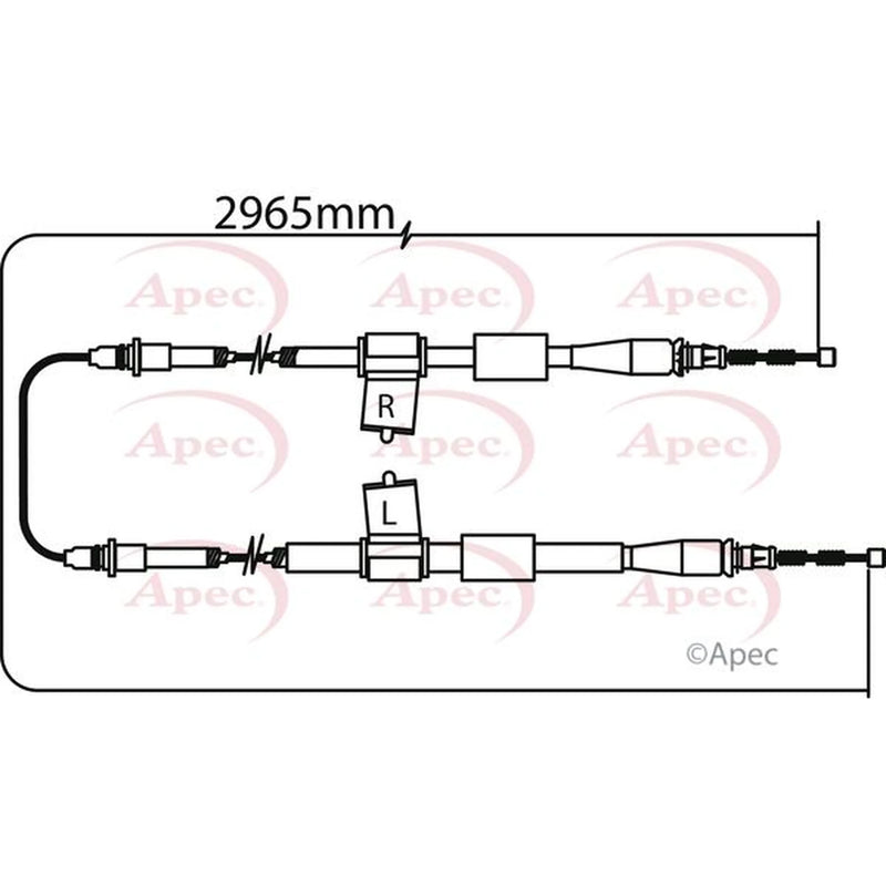 Apec Handbrake Cable Left Rear CAB1274