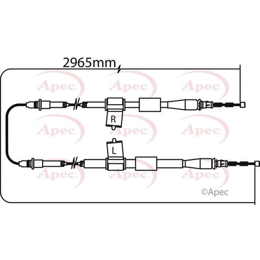 Apec Handbrake Cable Left Rear CAB1274
