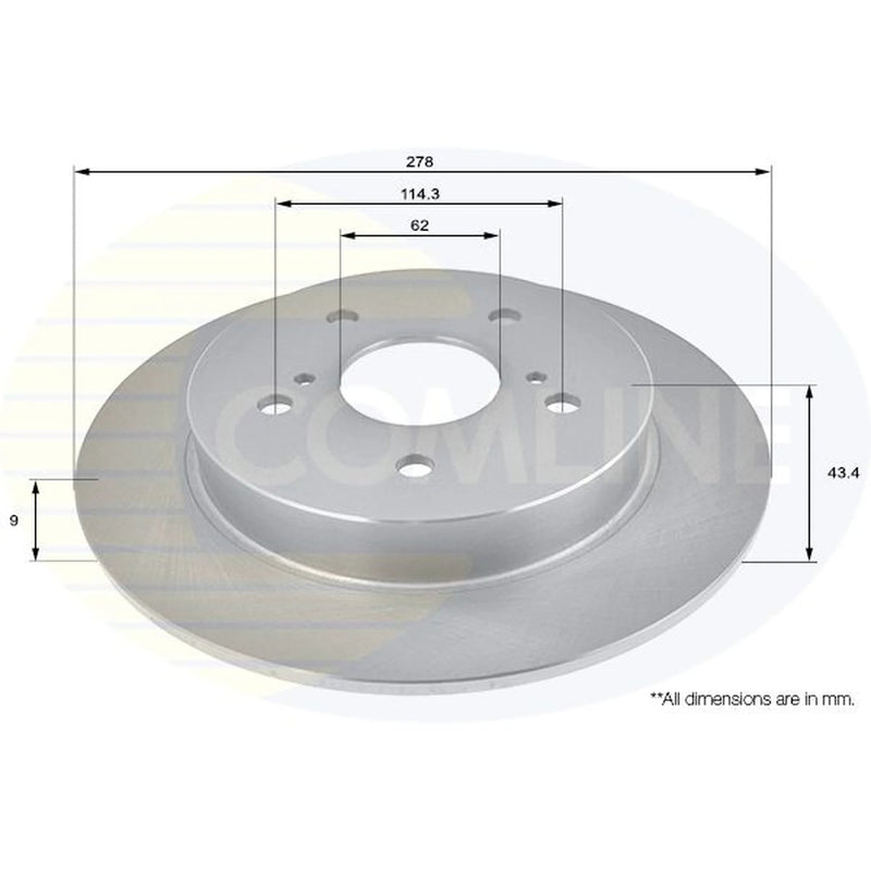 Comline 2 x Solid Rear Brake Discs ADC0929