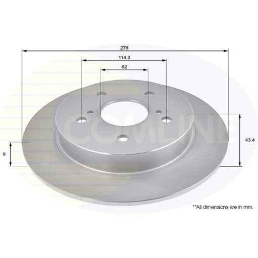 Comline 2 x Solid Rear Brake Discs ADC0929