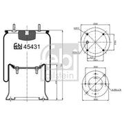 Febi Air Suspension Bellow 200mm 45431