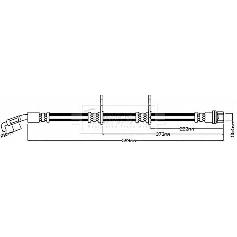 Borg & Beck Brake Hydraulic Hose Line Rear Left BBH8615