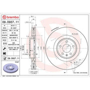 Brembo 2 x Slotted Front Brake Discs 09.D936.11
