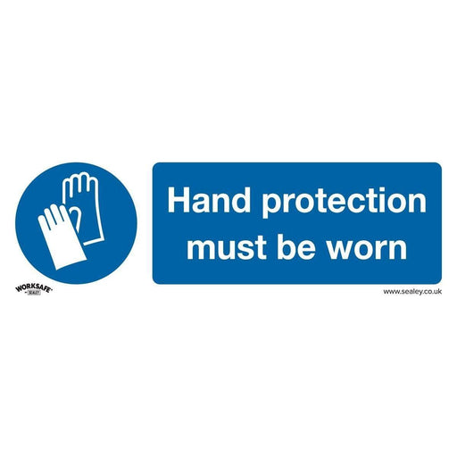 Sealey Mandatory Safety Sign Hand Protection Must Be Worn Rigid Plastic Pack of Sealey  - Town Parts