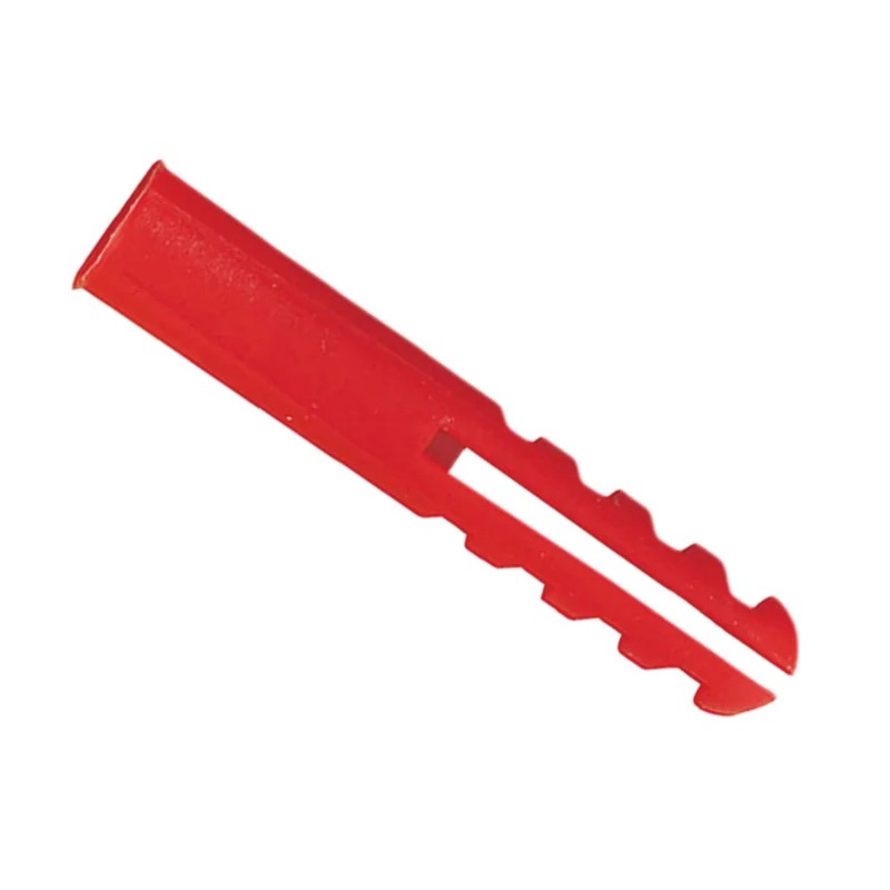 Rawlplug Red Plastic Plugs Screw Size No.6-12 (10 x Card 100) - R-OLD-RED-100-C
