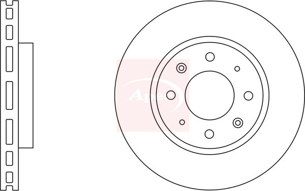 Apec 2 x Brake Disc Set Vented