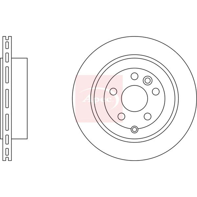 Apec 2 x Vented Rear Brake Discs DSK2521
