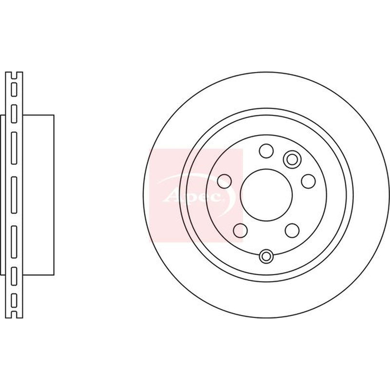 Apec 2 x Vented Rear Brake Discs DSK2521