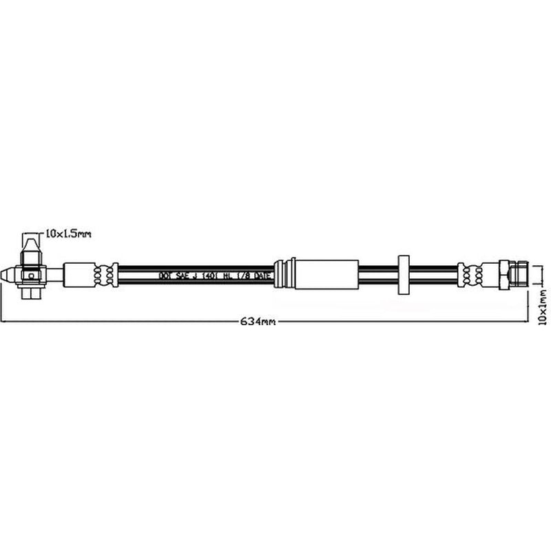 Juratek Brake Hydraulic Hose Line Front JBH1144