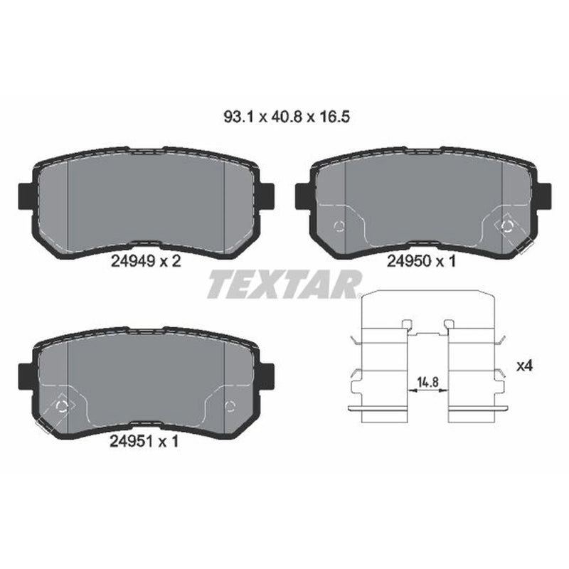 Textar Rear Brake Pad Set 2494901