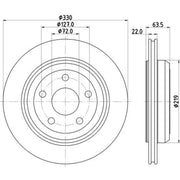 DON 2 x Externally Vented Rear Brake Discs PCD21722