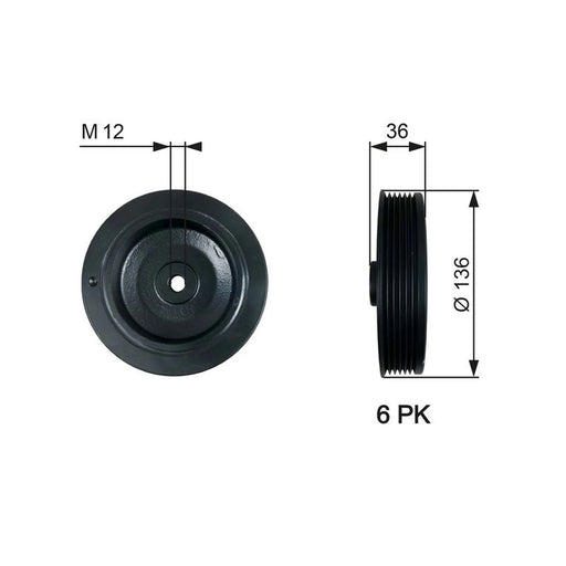 Gates Crank Shaft Belt Pulley TVD1010